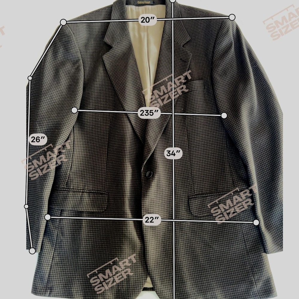 Mens Vintage Sport Coat Brown Houndstooth Wool Blazer 42R Academic Brandini - Picture 2 of 11